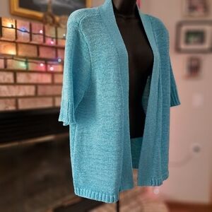 EUC Appleseed's Open Front Knit Cardigan Aqua M